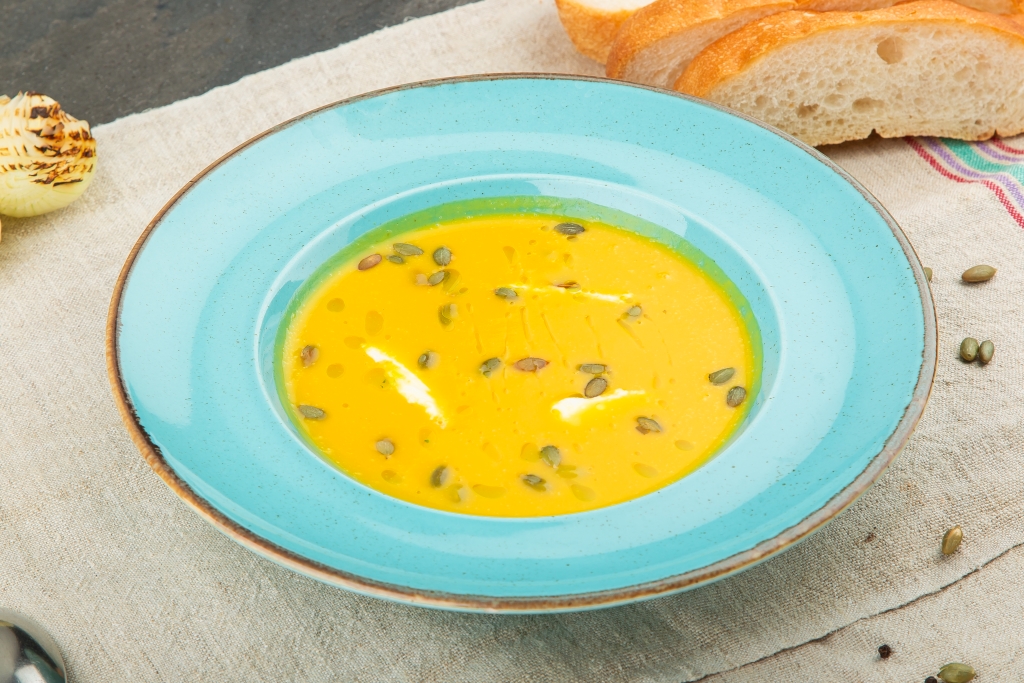 Суп-пюре из тыквы с сыром рикотта